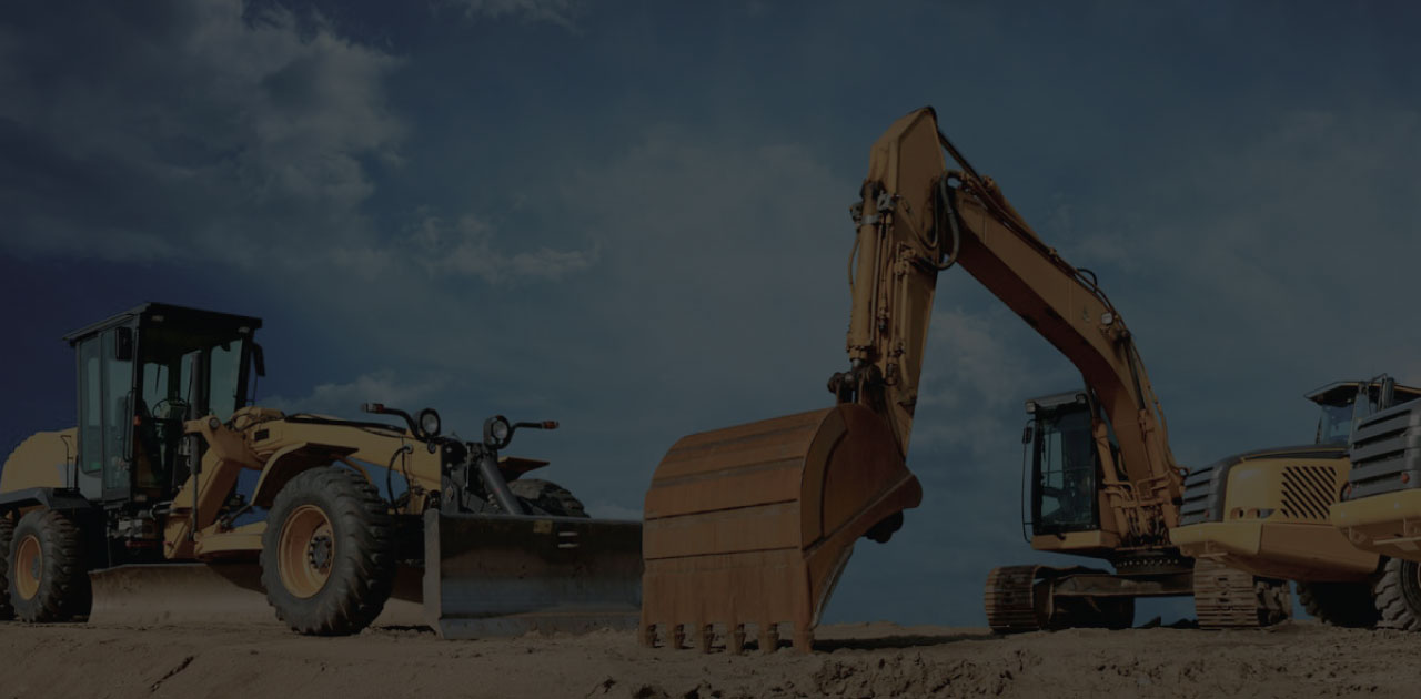 Heavy construction machinery on site