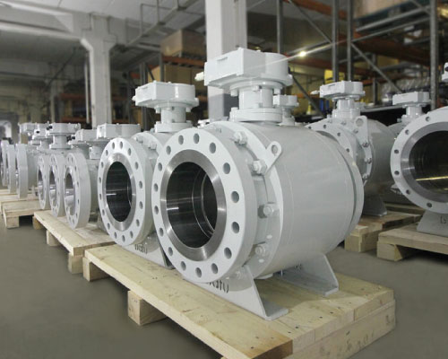 Industrial ball valves ready for shipment