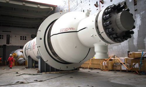 Subsea equipment loaded for marine transport